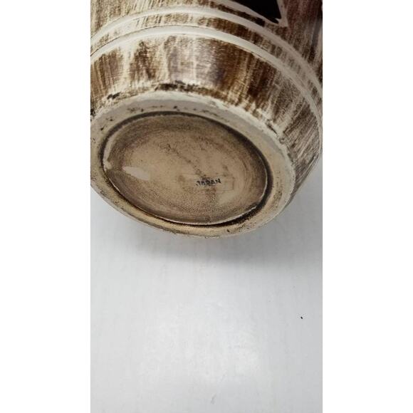 Vintage Pottery Vase, Pitcher Style Handle, Hand Painted Fruit, Japan - Picture 6 of 6